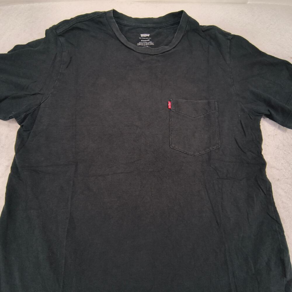 Levis Casual Short Sleeve Crew Neck Graphic T-Shirt Adult Mens Size S Black